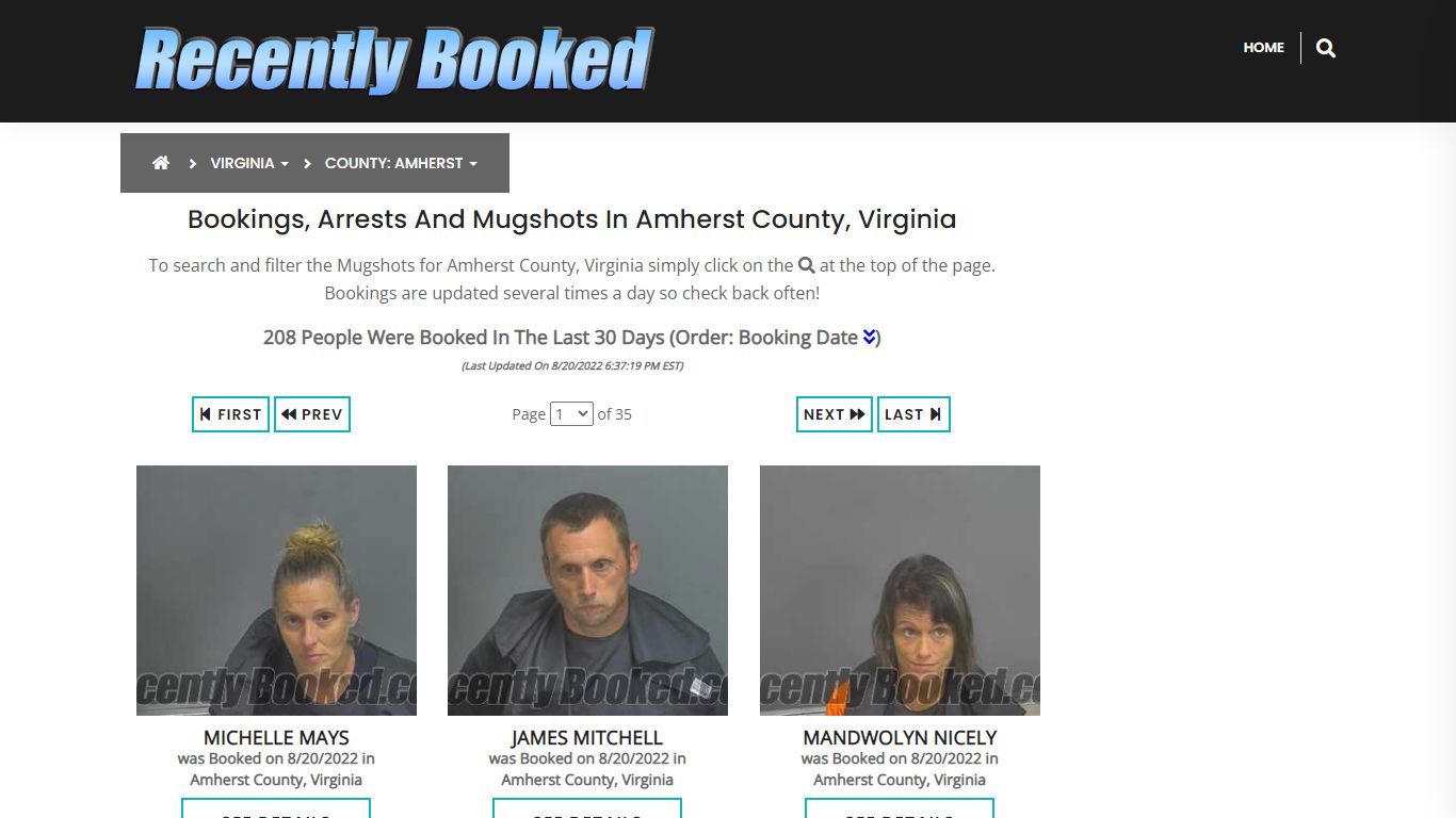 Recent bookings, Arrests, Mugshots in Amherst County, Virginia